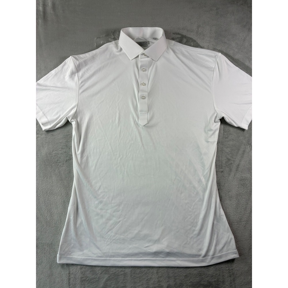 Collars & Co White Semi-Spread Collar Polo Shirt Mens Large Original Fit